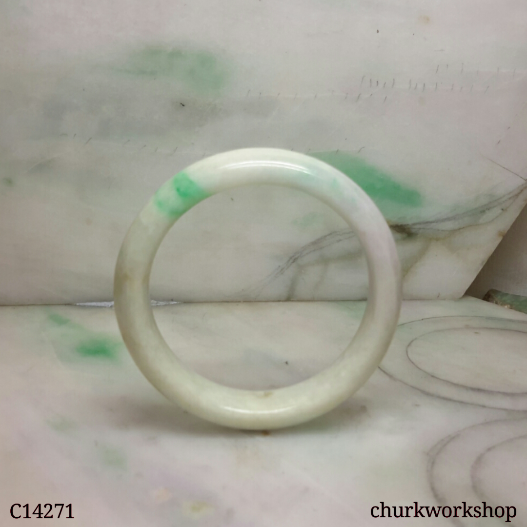 White base with green jade bangle small bangle
