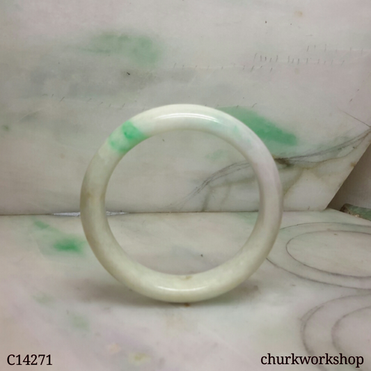 White base with green jade bangle small bangle