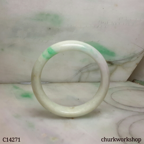 White base with green jade bangle small bangle