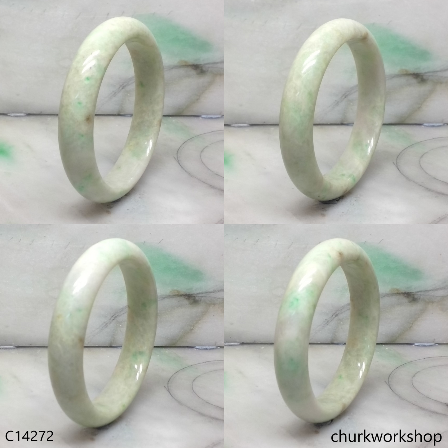 Pale green base with green jade bangle