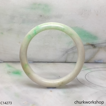Pale lavender with splotches green bangle