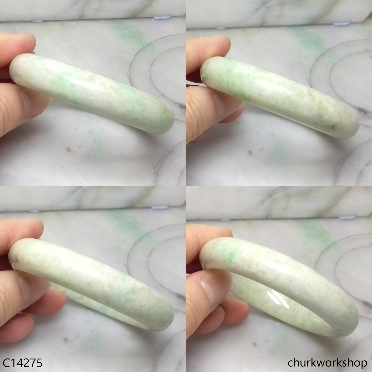 Pale green base with green jade bangle
