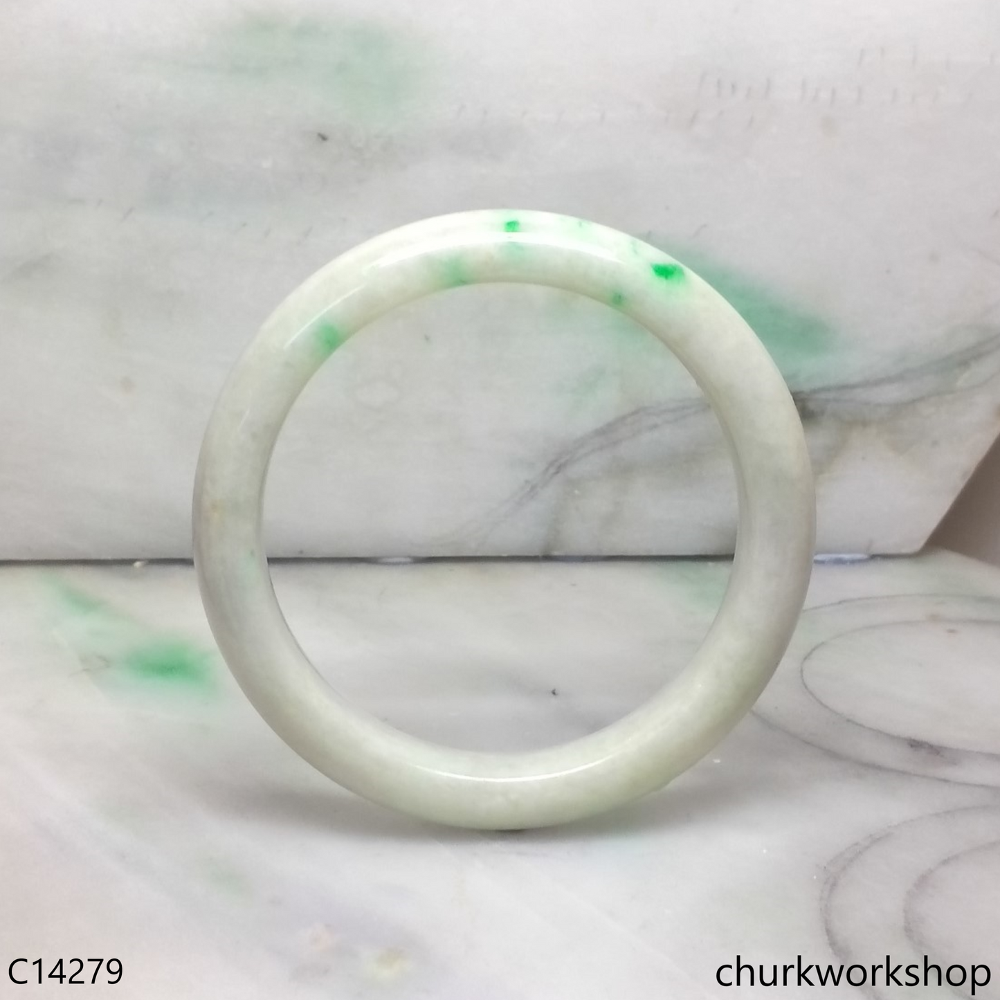 Pale green base with green jade bangle