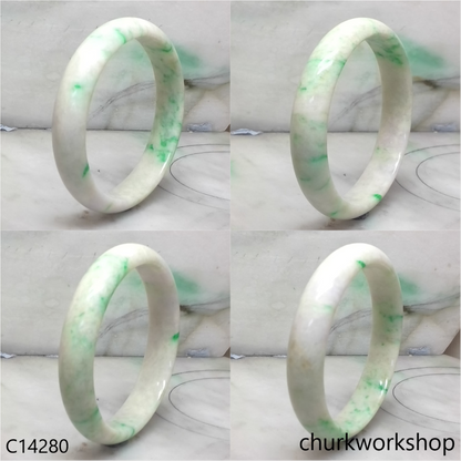 Pale lavender with splotches apple green bangle