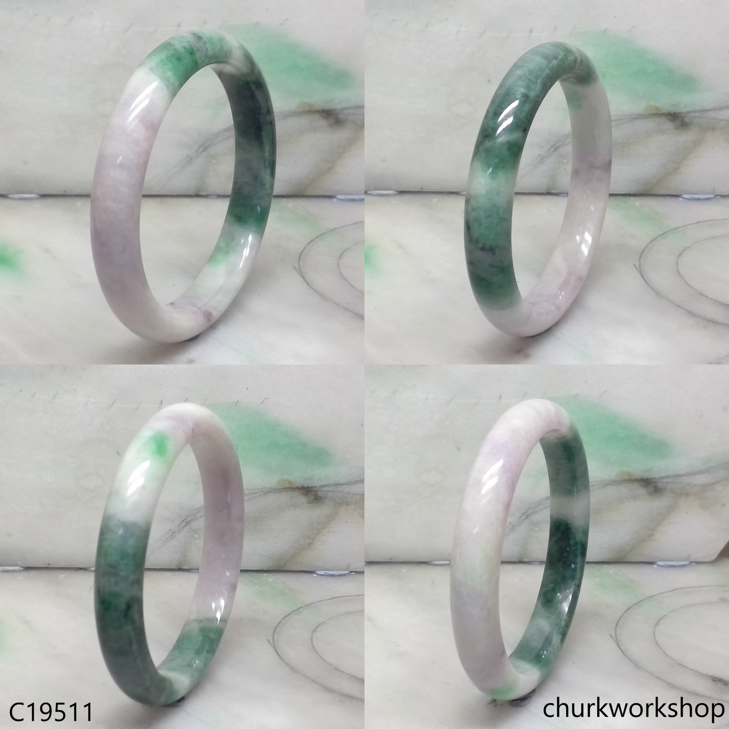 Reserved      Bluish green mix lavender jade bangle