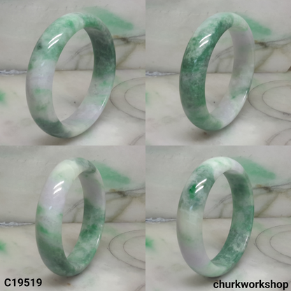 Green mix lavender jade bangle