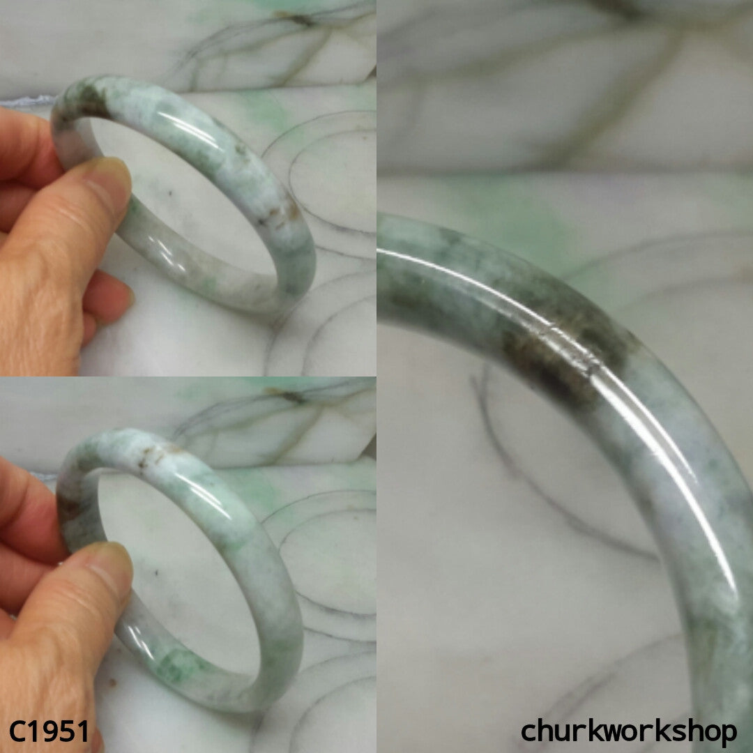 Light green mix dark green jade bangle