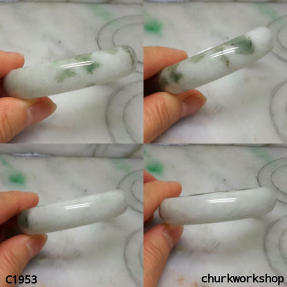 White base with bluish green jade bangle