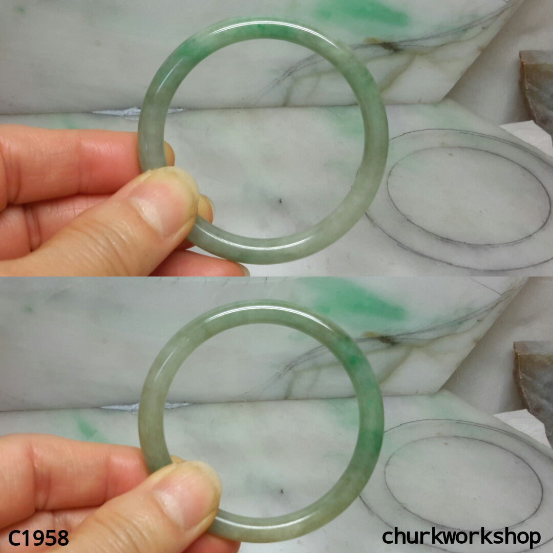 Grayish green jade bangle