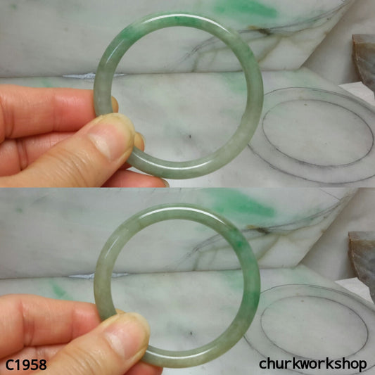 Grayish green jade bangle