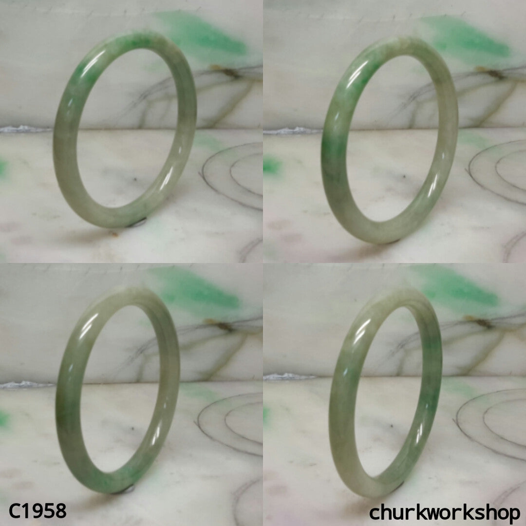 Grayish green jade bangle