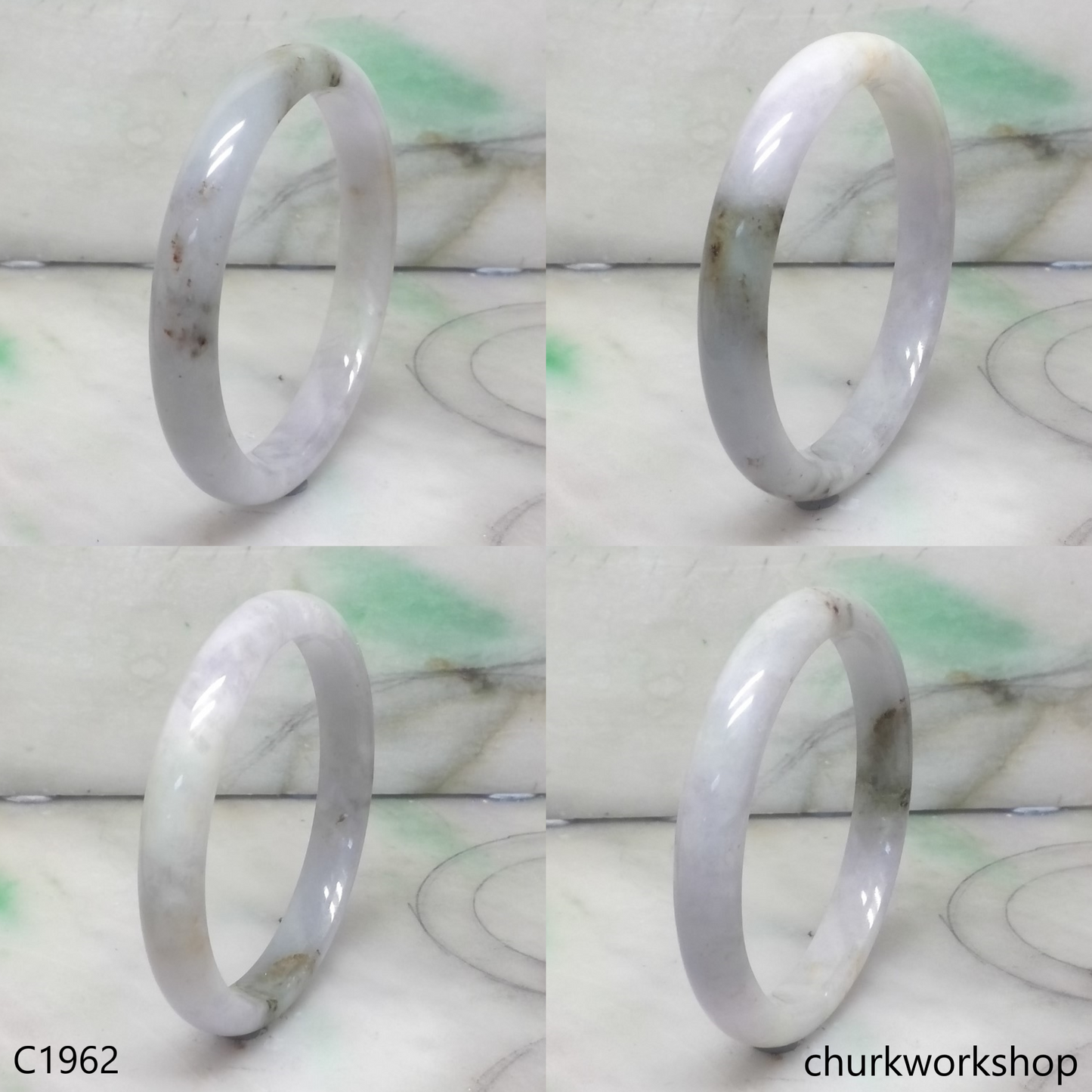 Pale lavender mix brownish green bangle