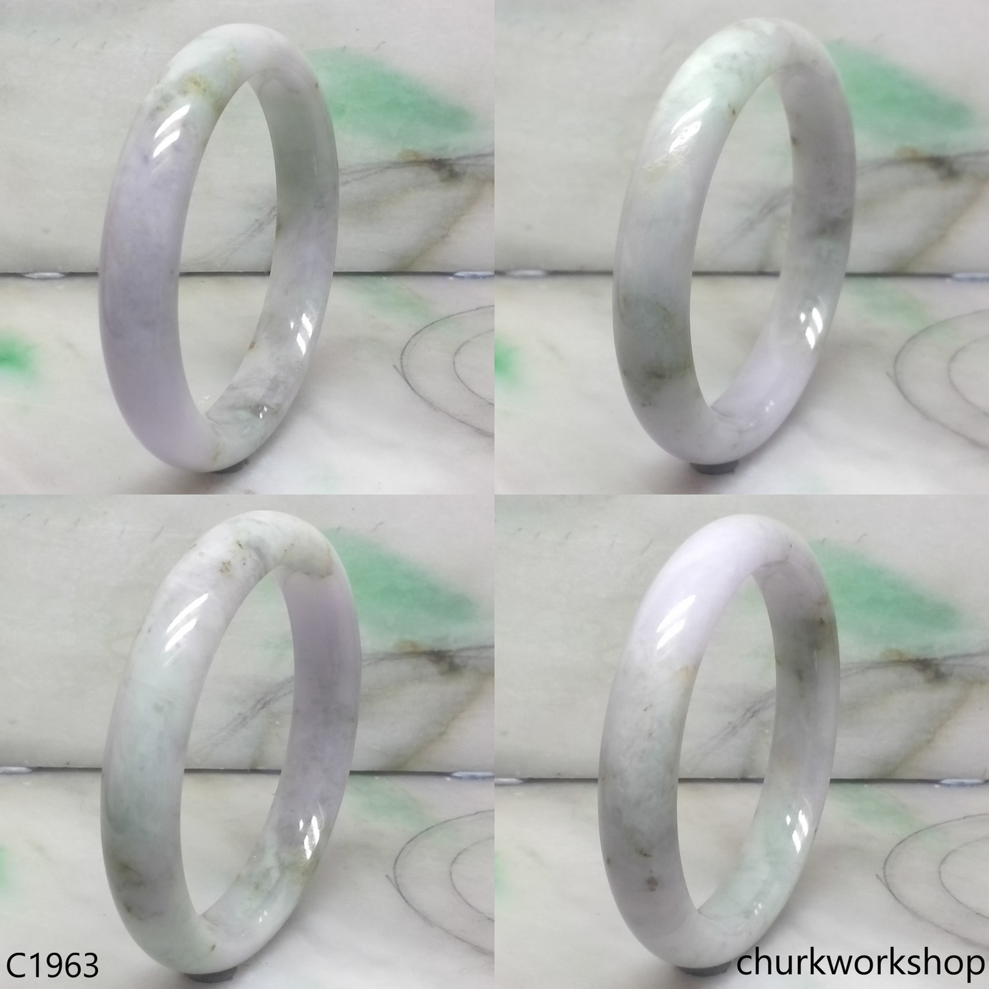 Pale lavender mix bluish green bangle