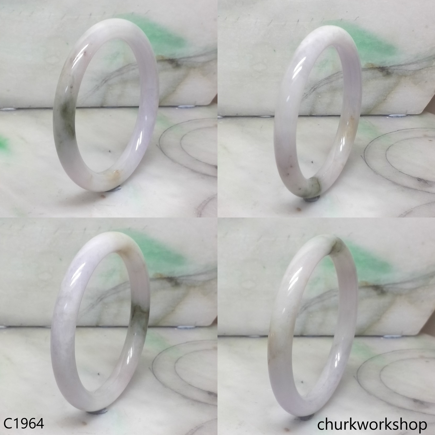 Pale lavender mix bluish green bangle