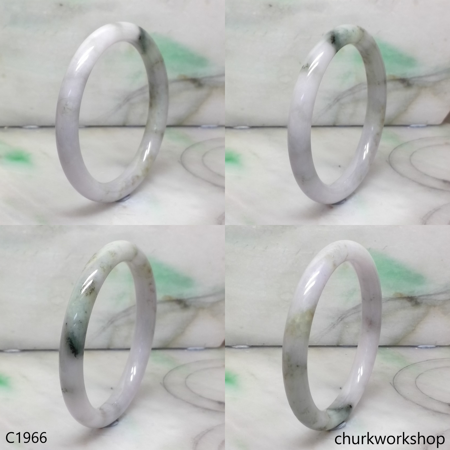 Pale lavender mix bluish green bangle