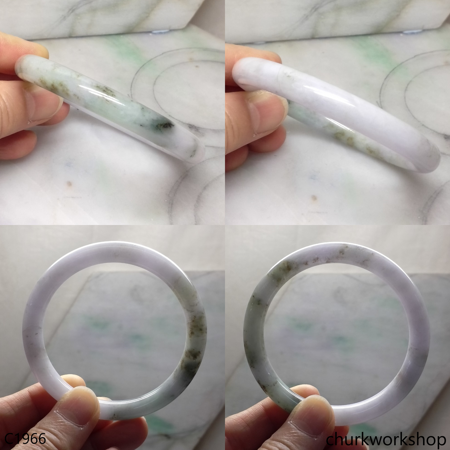 Pale lavender mix bluish green bangle