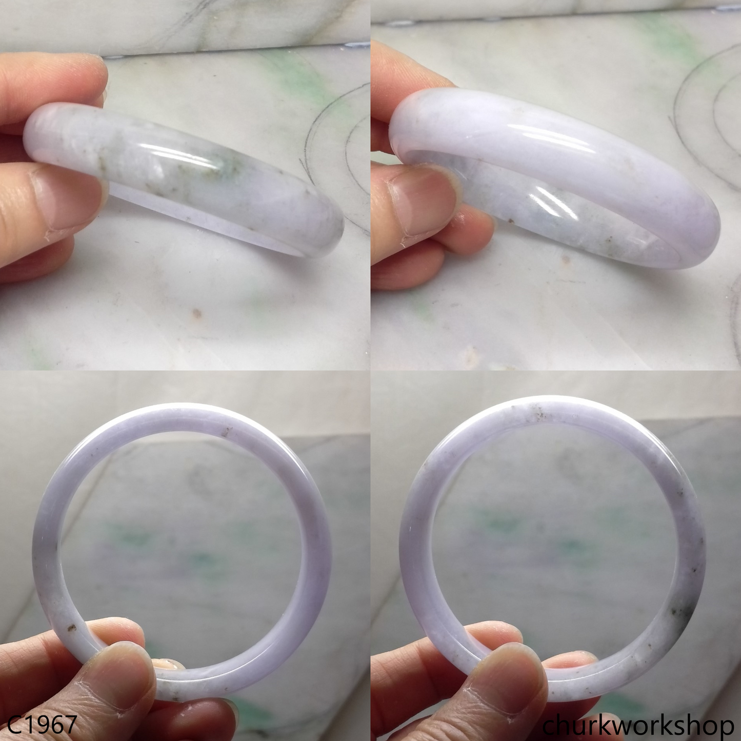 Pale lavender mix bluish green bangle
