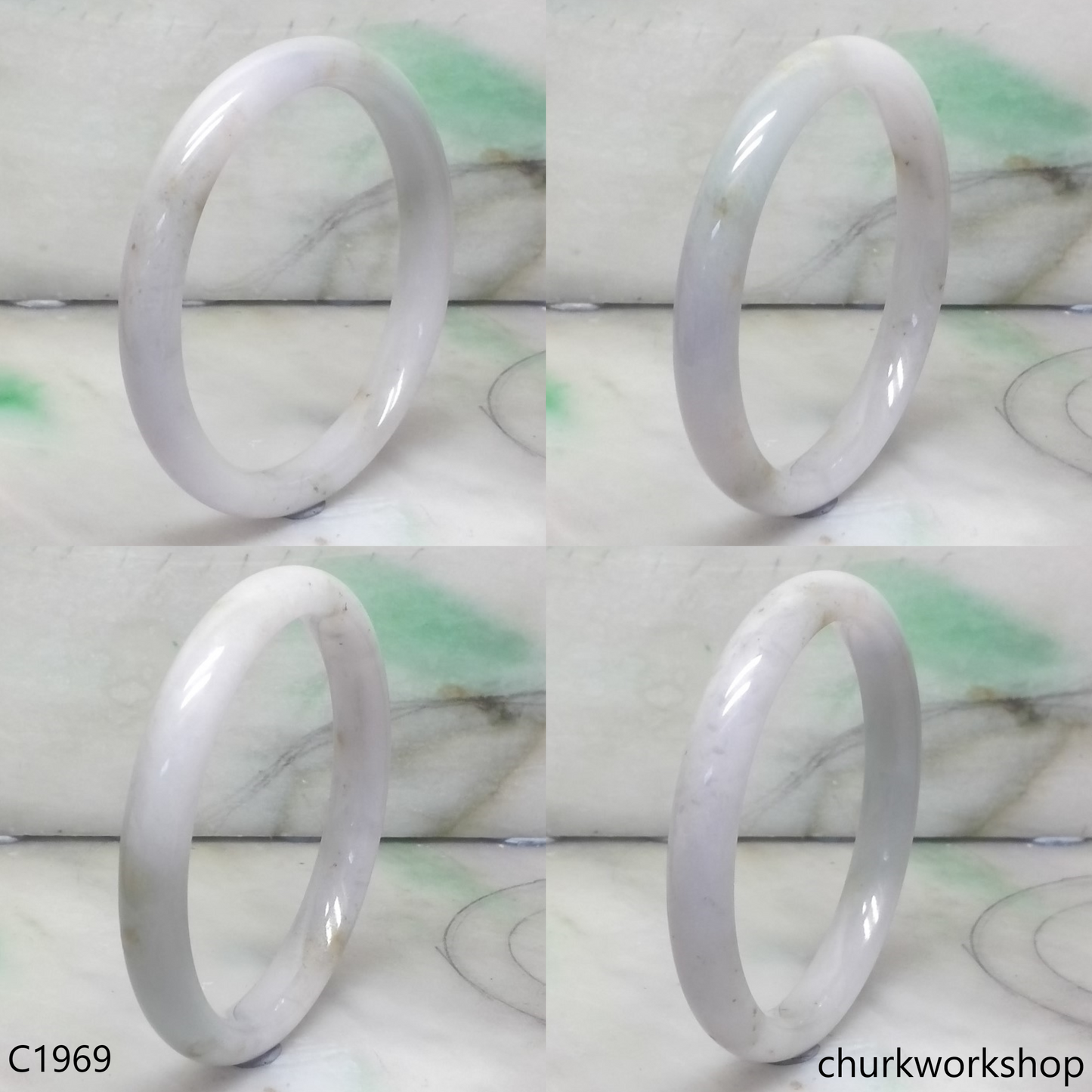 Pale lavender with splotches pale green bangle