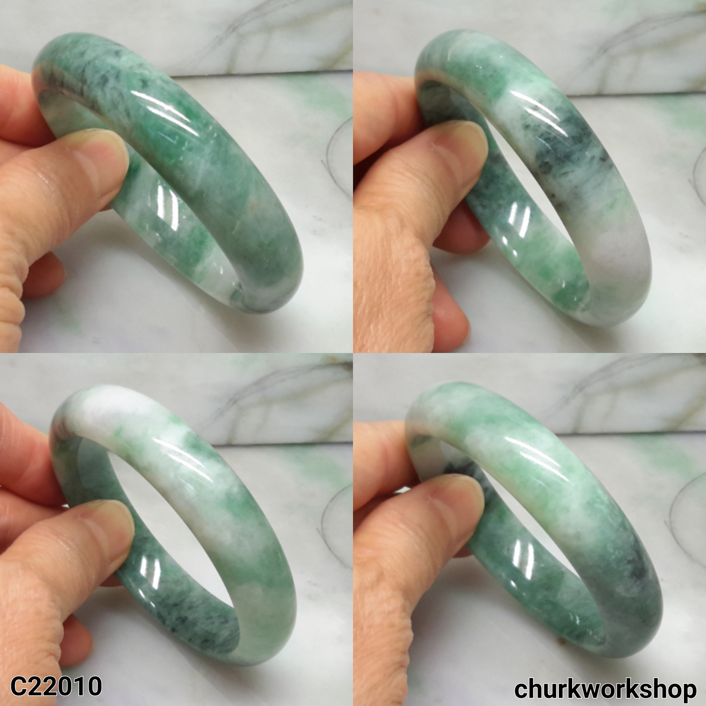 Mix green color jade bangle