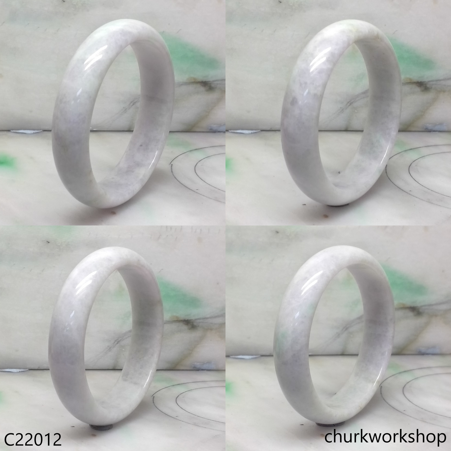 Lavender with light green jade bangle