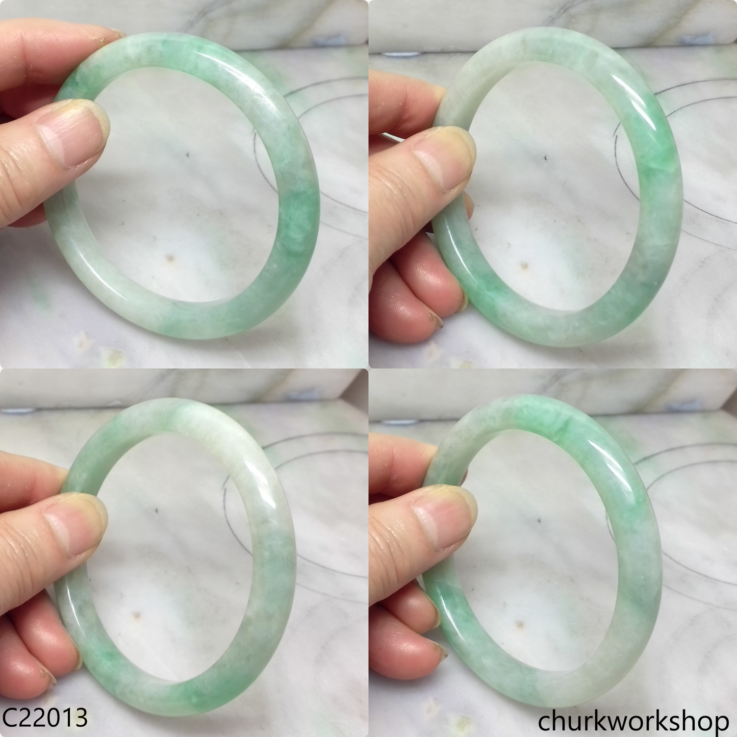 Light green jade bangle