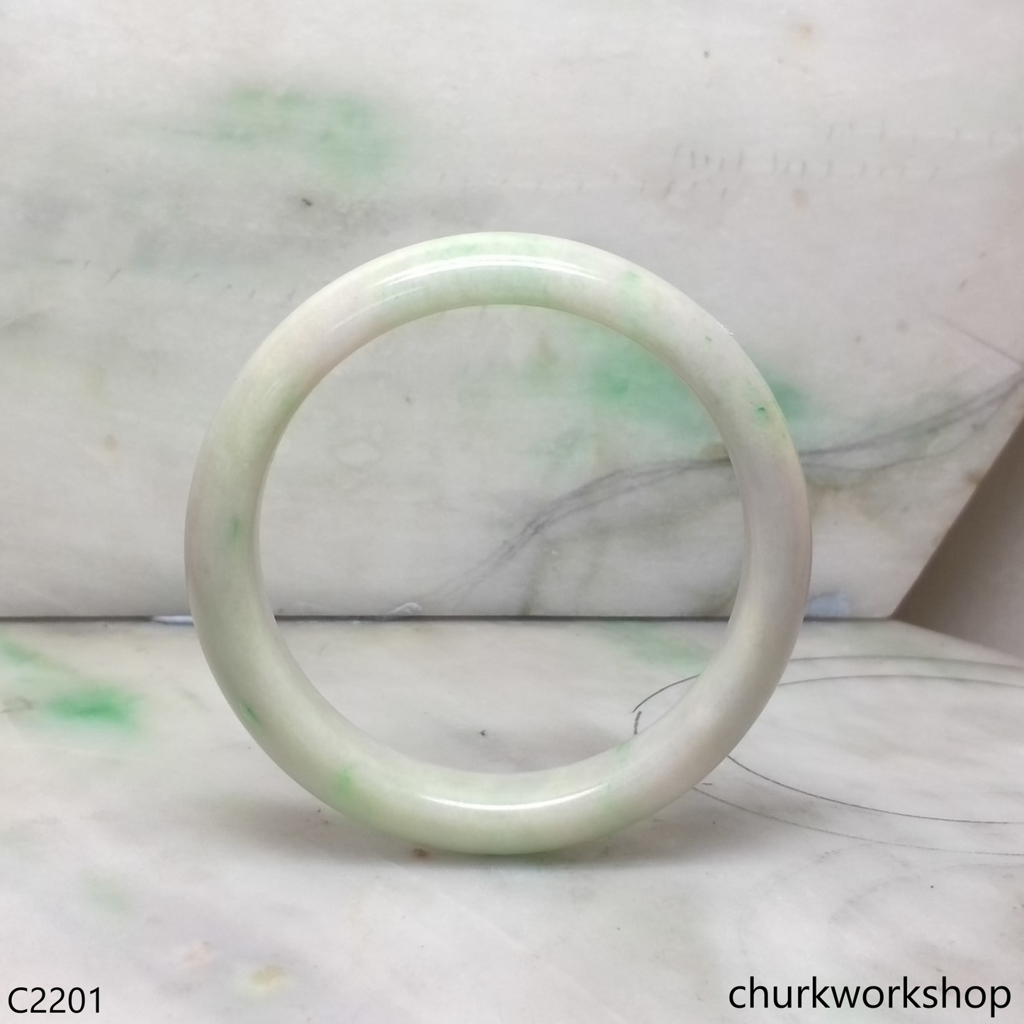 Light green jade bangle