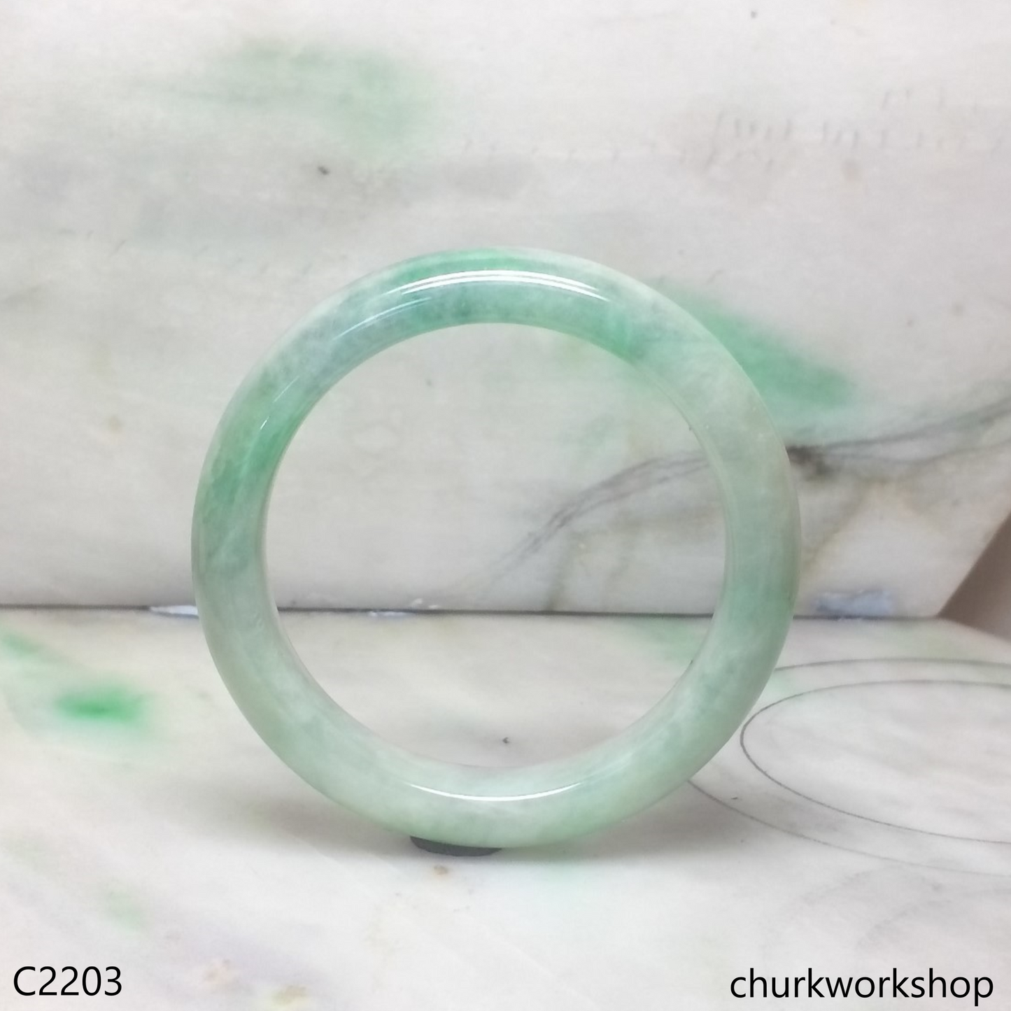 Light green jade bangle