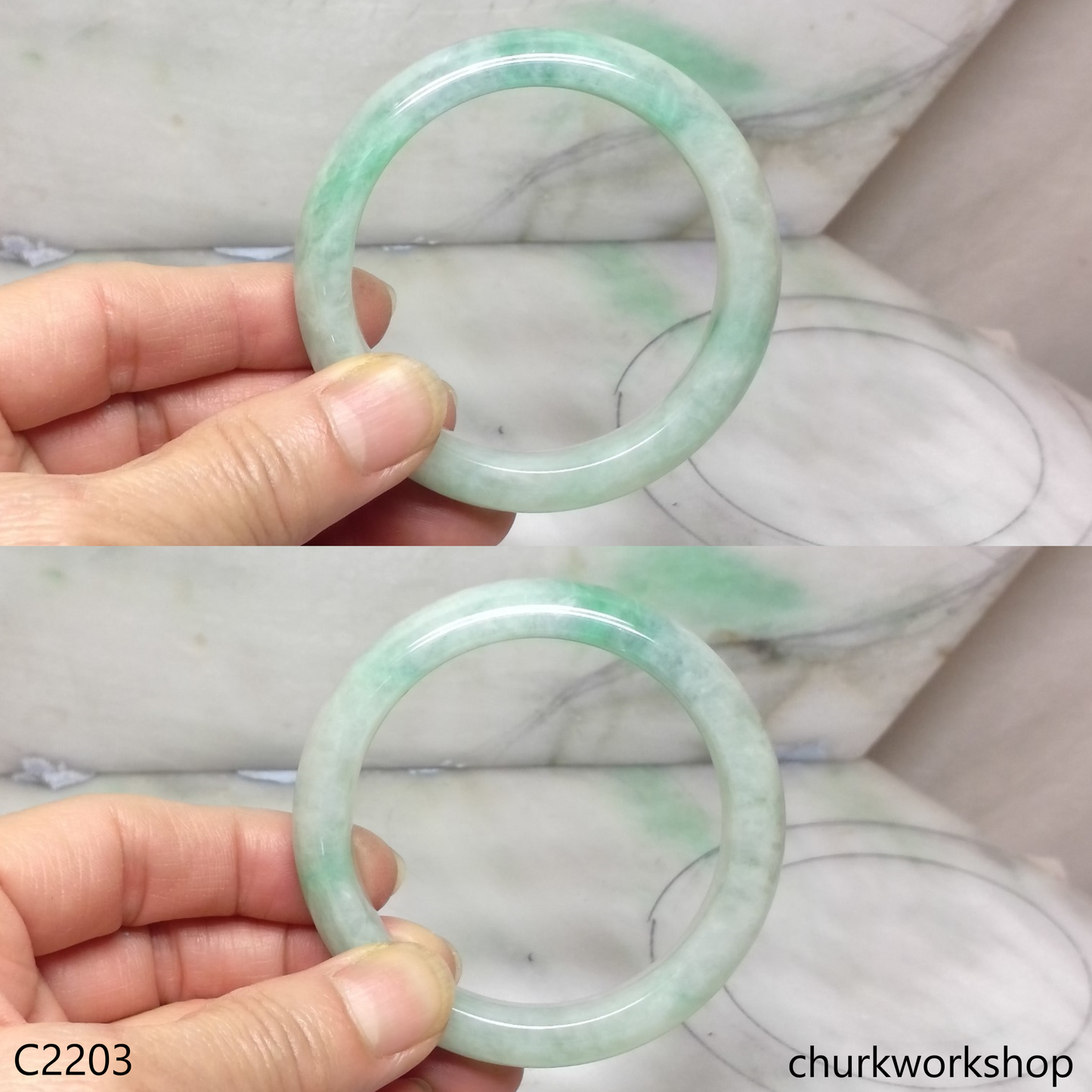 Light green jade bangle