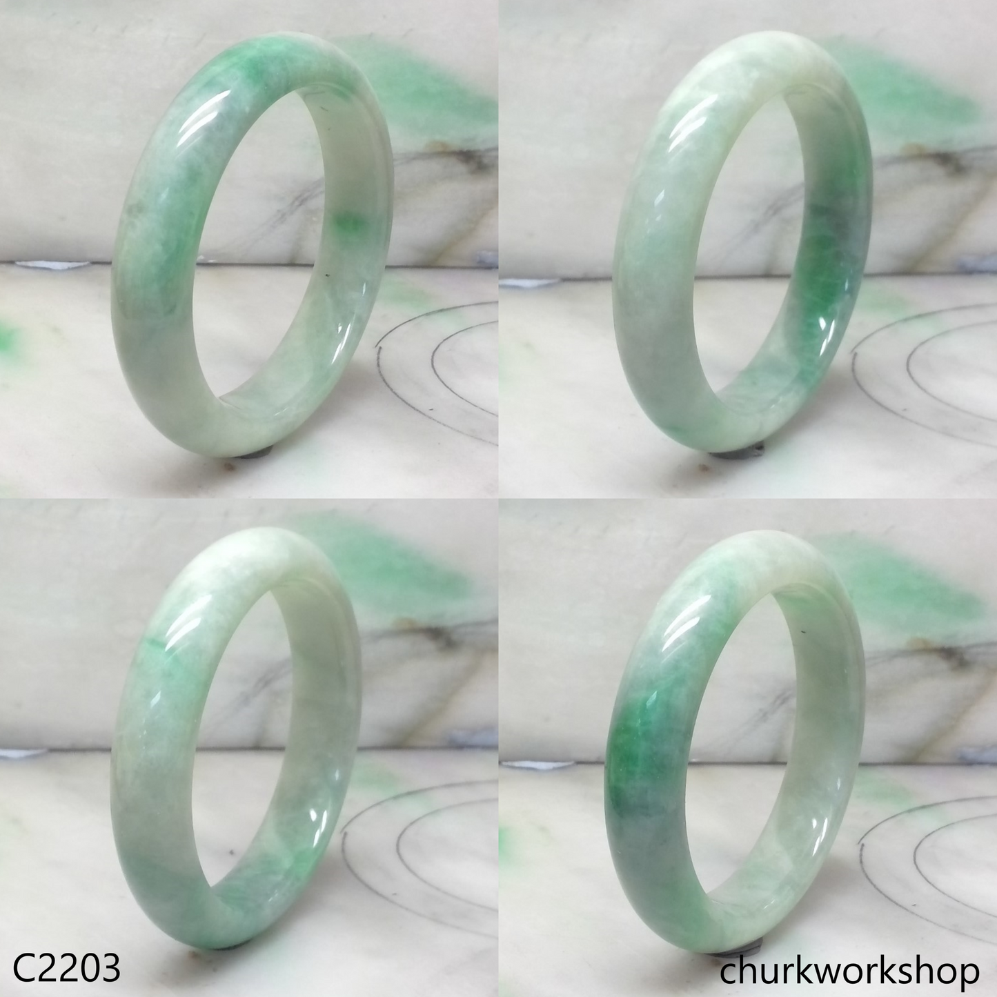 Light green jade bangle