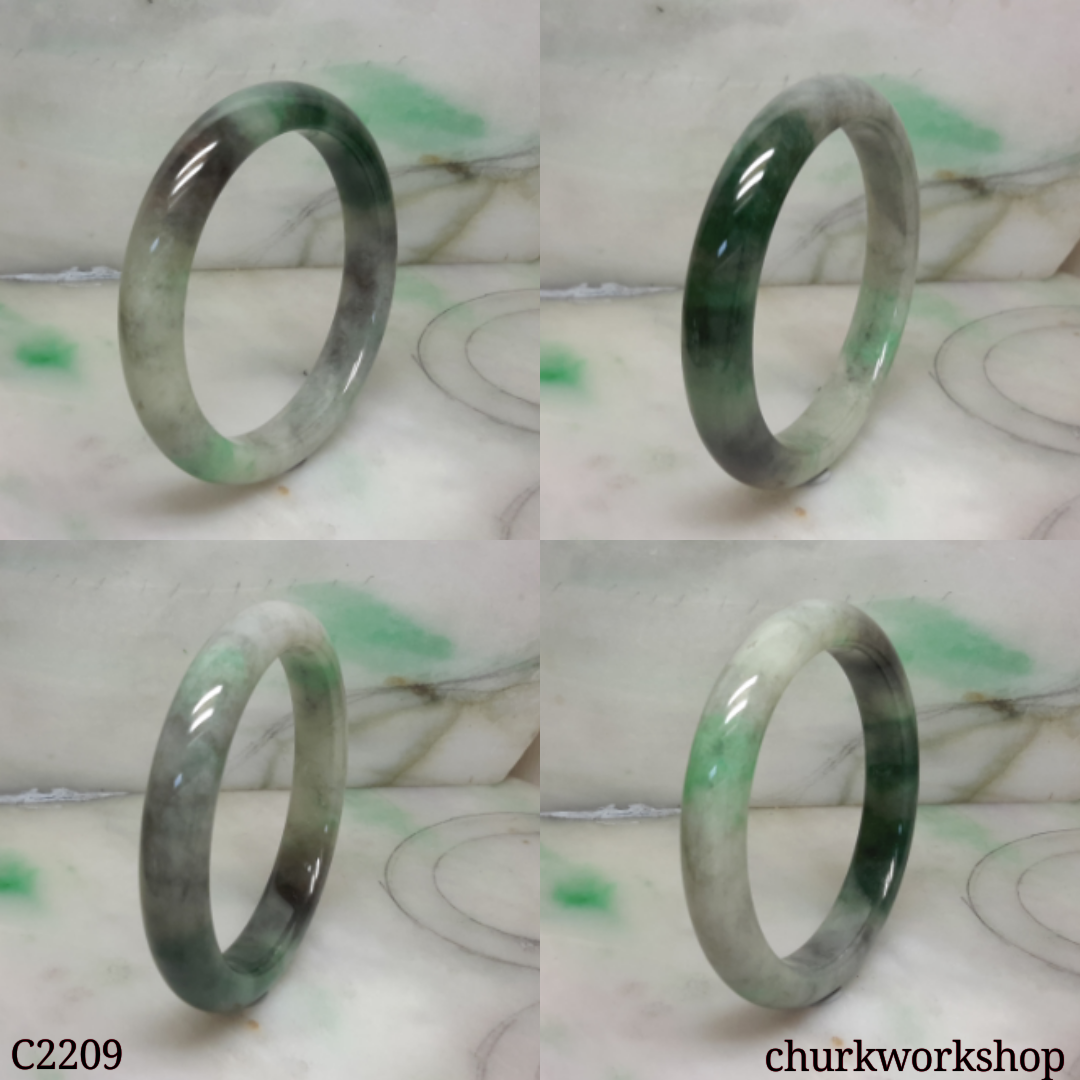 Multi green jade bangle