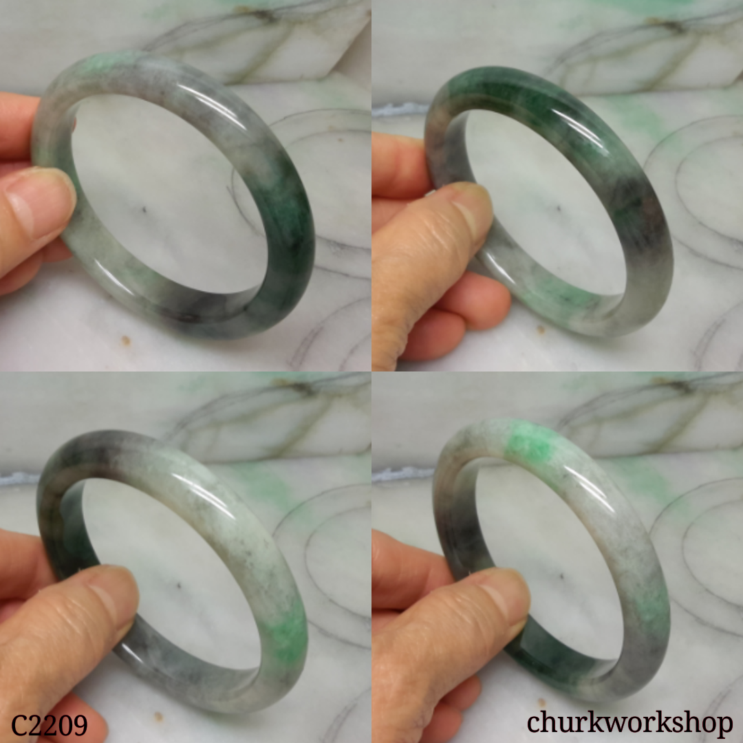 Multi green jade bangle