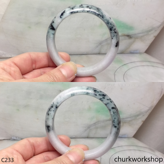 Lavender mix dark green jade bangle
