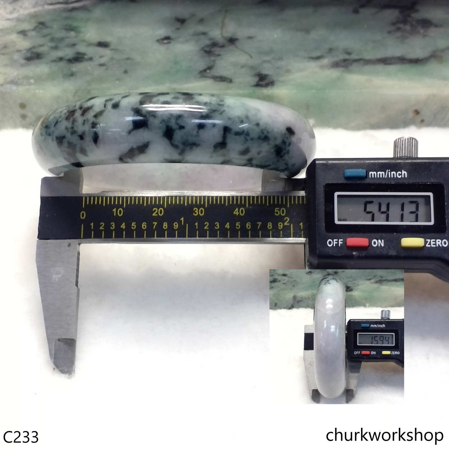 Lavender mix dark green jade bangle