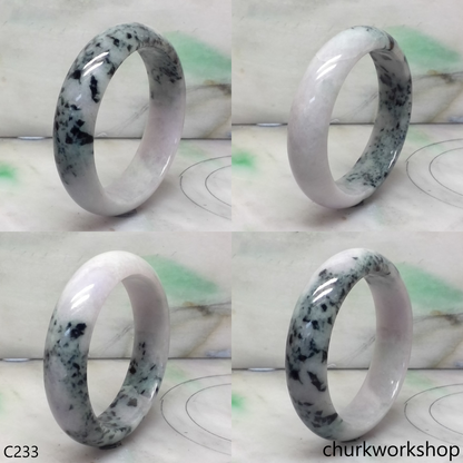 Lavender mix dark green jade bangle