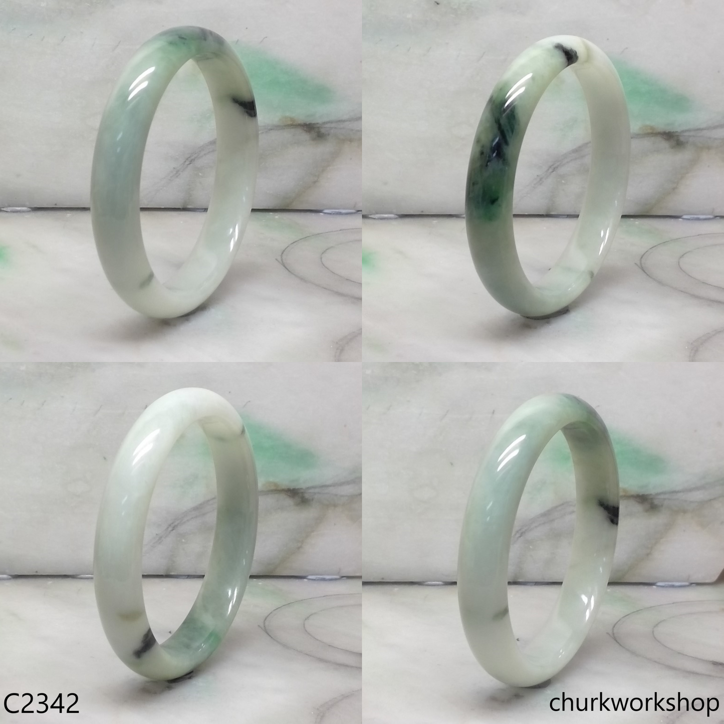 Light green jade bangle