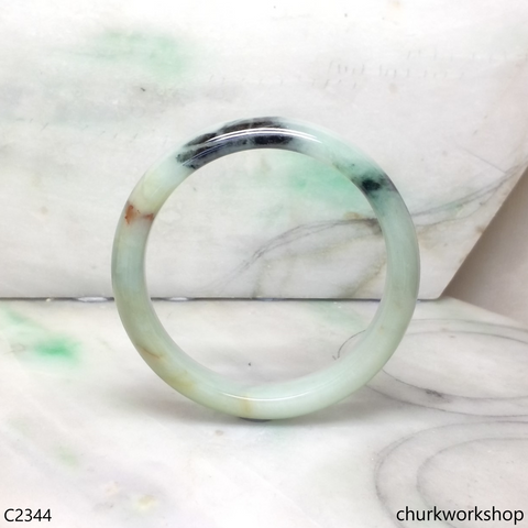 Light and dark green  jade bangle