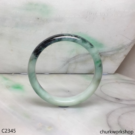 Light green with splotches dark green jade bangle