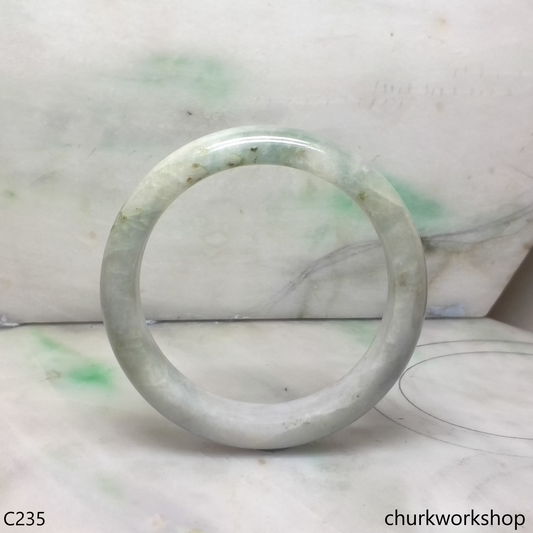 Grayish lavender base mix light green jade bangle