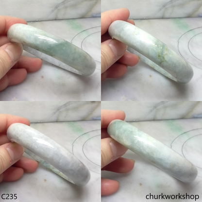 Grayish lavender base mix light green jade bangle