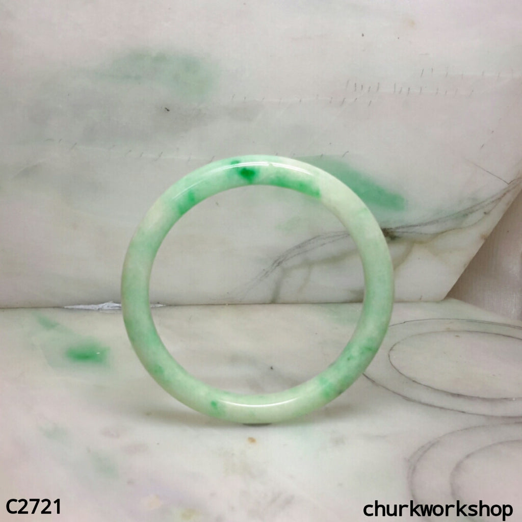 Reserved for jf1928    Light green with splotches apple green jade bangle