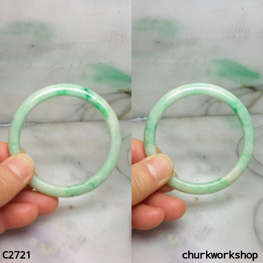 Reserved for jf1928    Light green with splotches apple green jade bangle