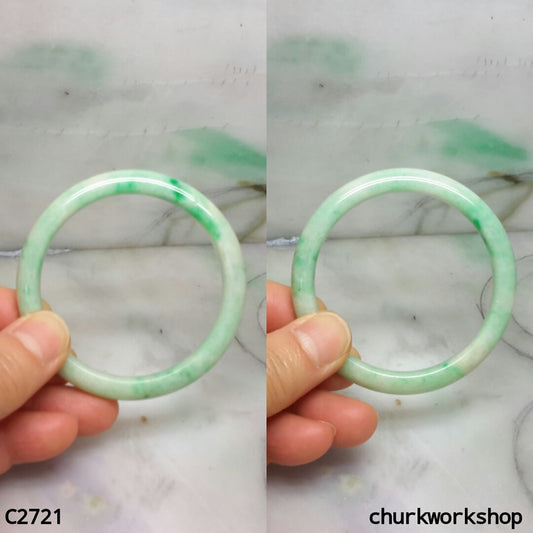 Reserved for jf1928    Light green with splotches apple green jade bangle
