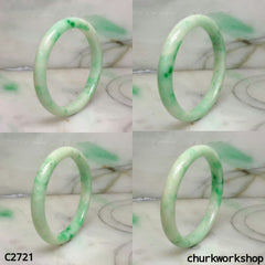 Reserved for jf1928    Light green with splotches apple green jade bangle