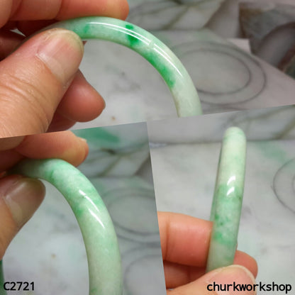 Reserved for jf1928    Light green with splotches apple green jade bangle