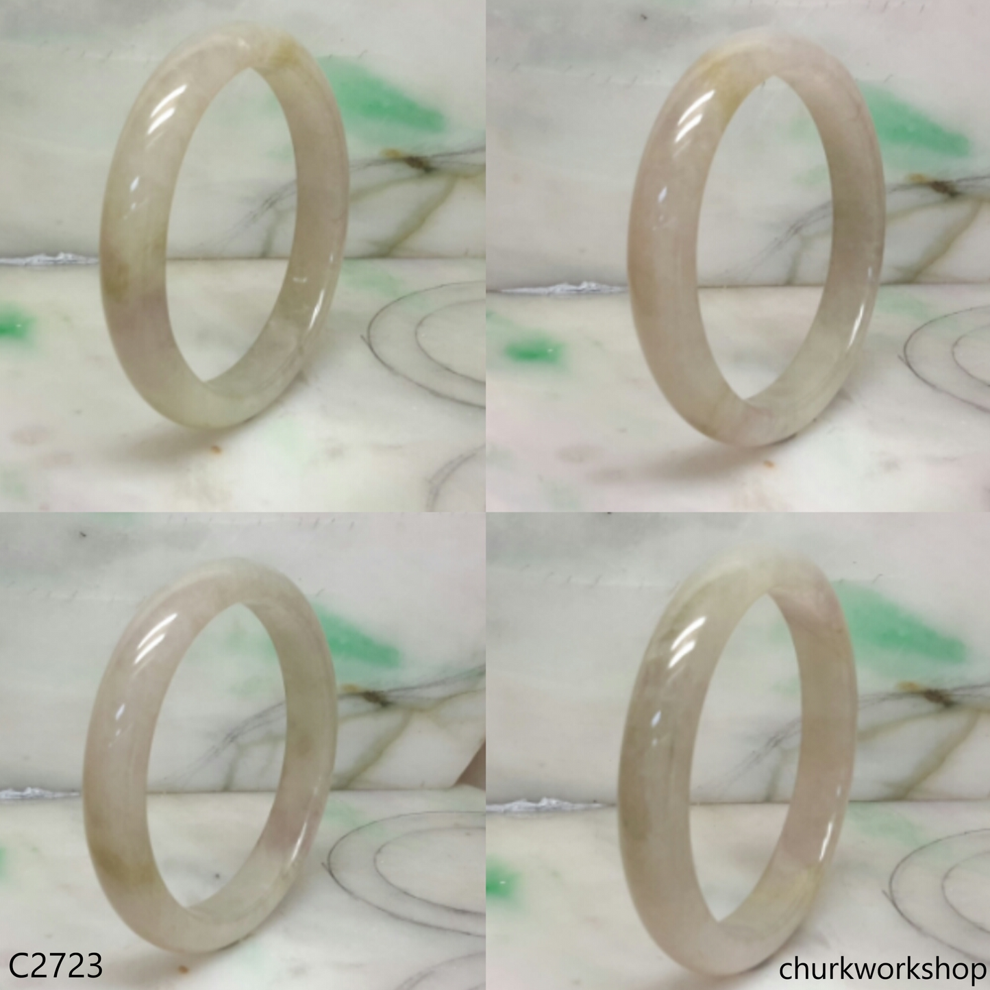 Grayish lavender mix light green bangle