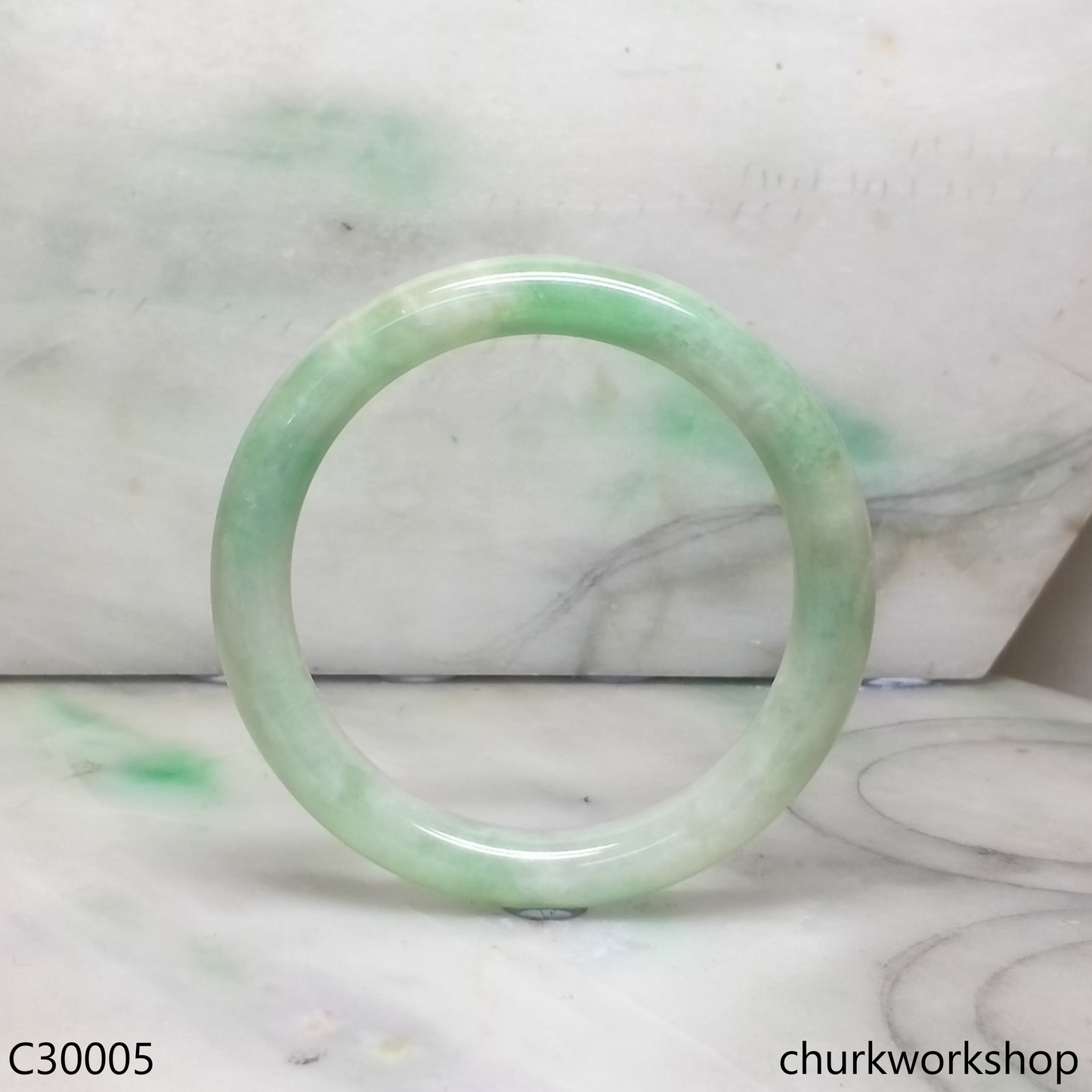 Light green jade bangle