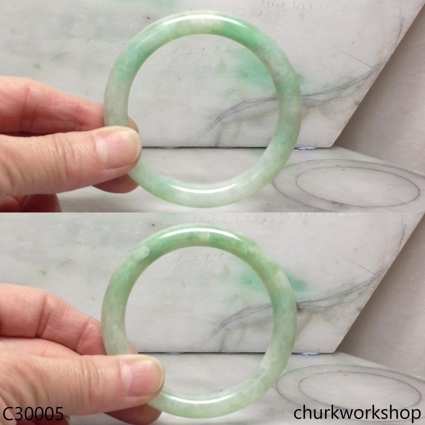Light green jade bangle