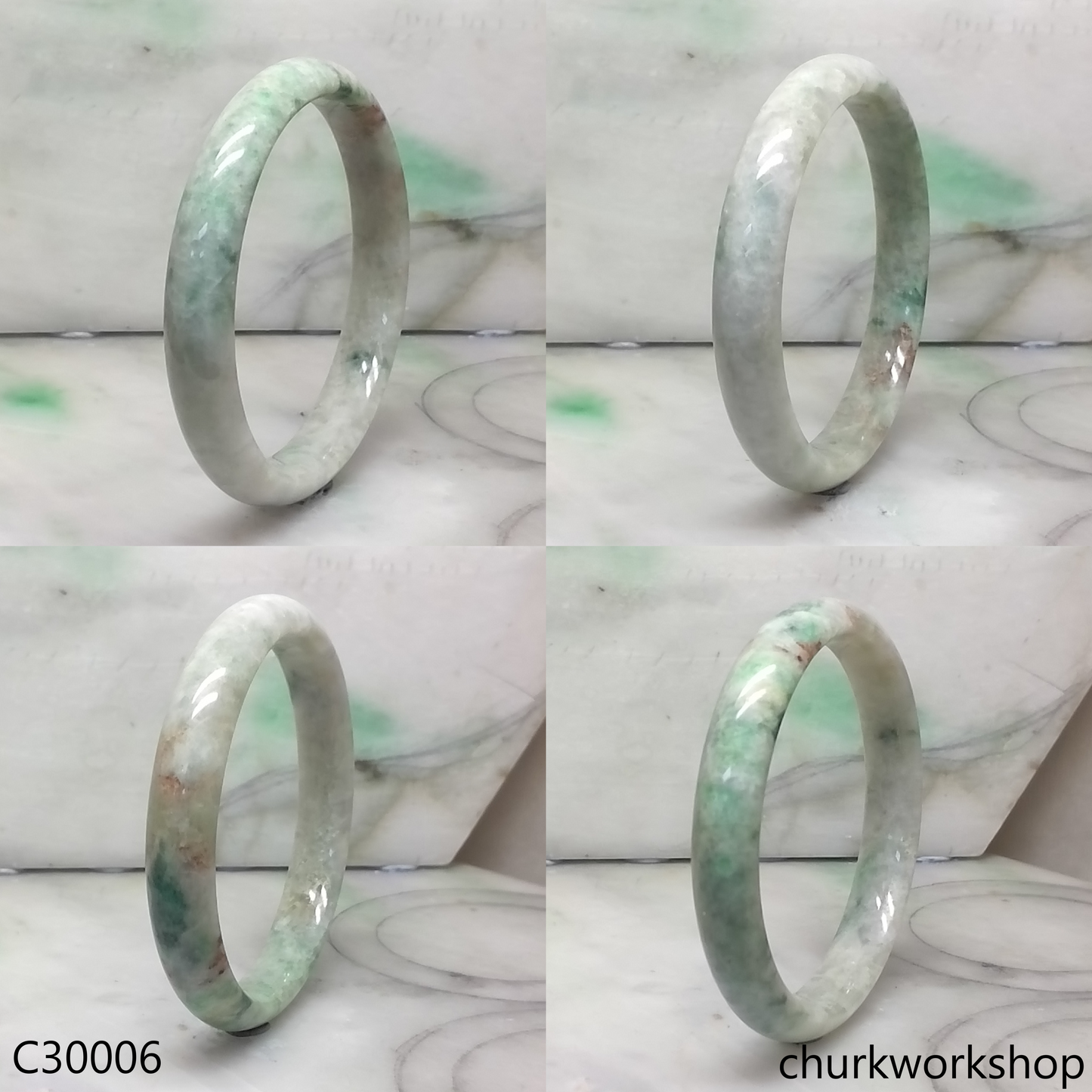 Multi-color jade bangle