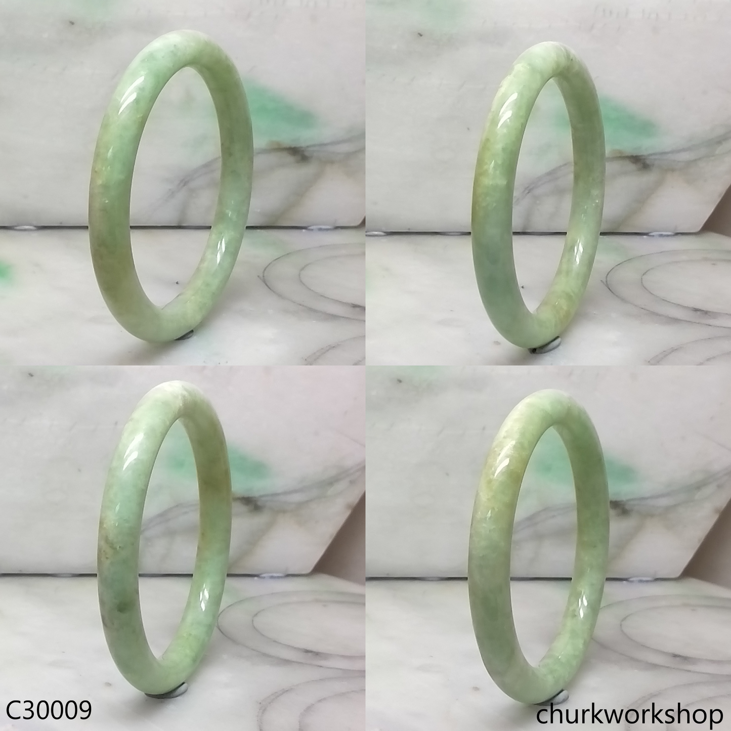 Light green jade bangle