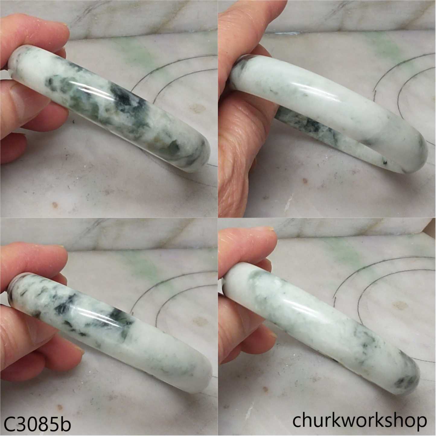 Large green jade bangle